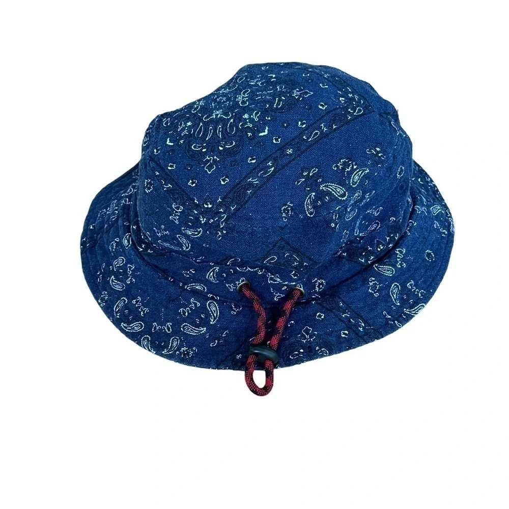 Chambray Paisley Print Bucket Hat